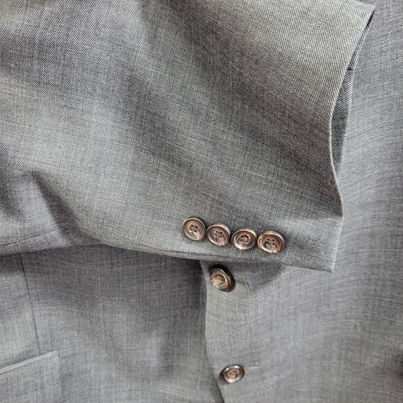 Lauren Ralph Lauren Gray 100% Wool Natural Stretch Sports Jacket Size 48R 11924 - Picture 3 of 10